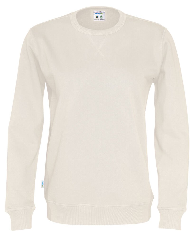 SWEATER CREW NECK UNISEX - GOTS GECERTIFICEERD — Gebroken Wit