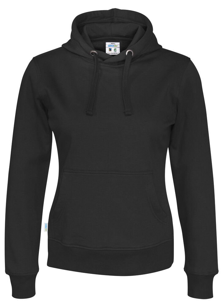 HOODIE LADY - GOTS GECERTIFICEERD — Zwart