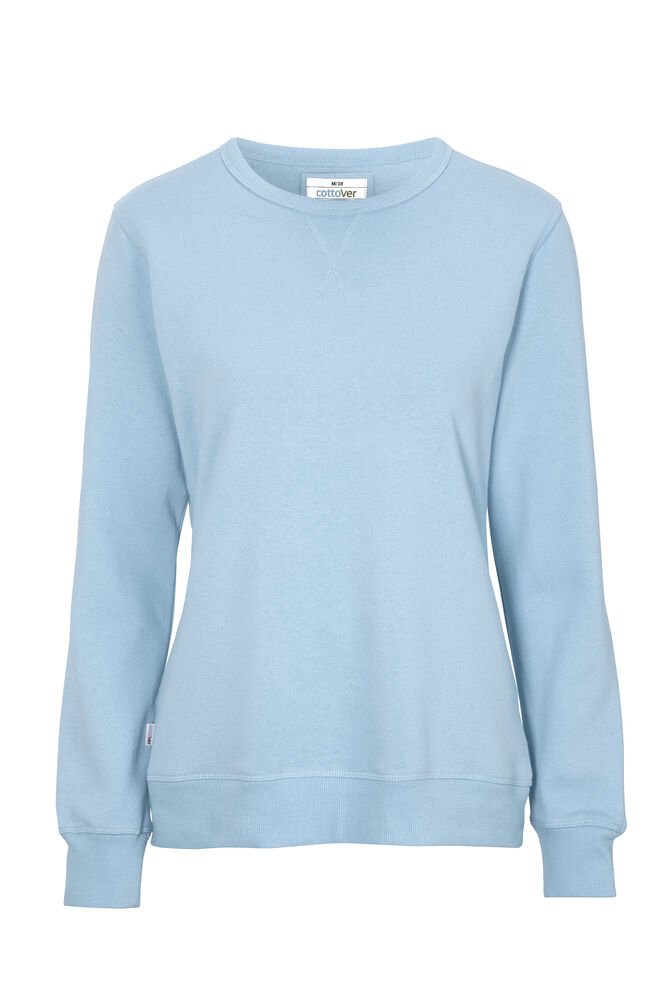 SWEATER CREW NECK LADY - GOTS GECERTIFICEERD — Hemelsblauw