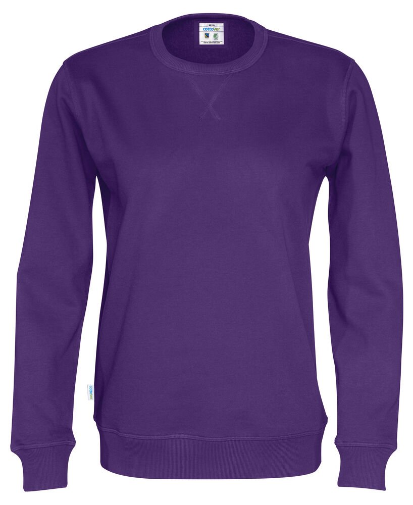 SWEATER CREW NECK UNISEX - GOTS GECERTIFICEERD — Paars