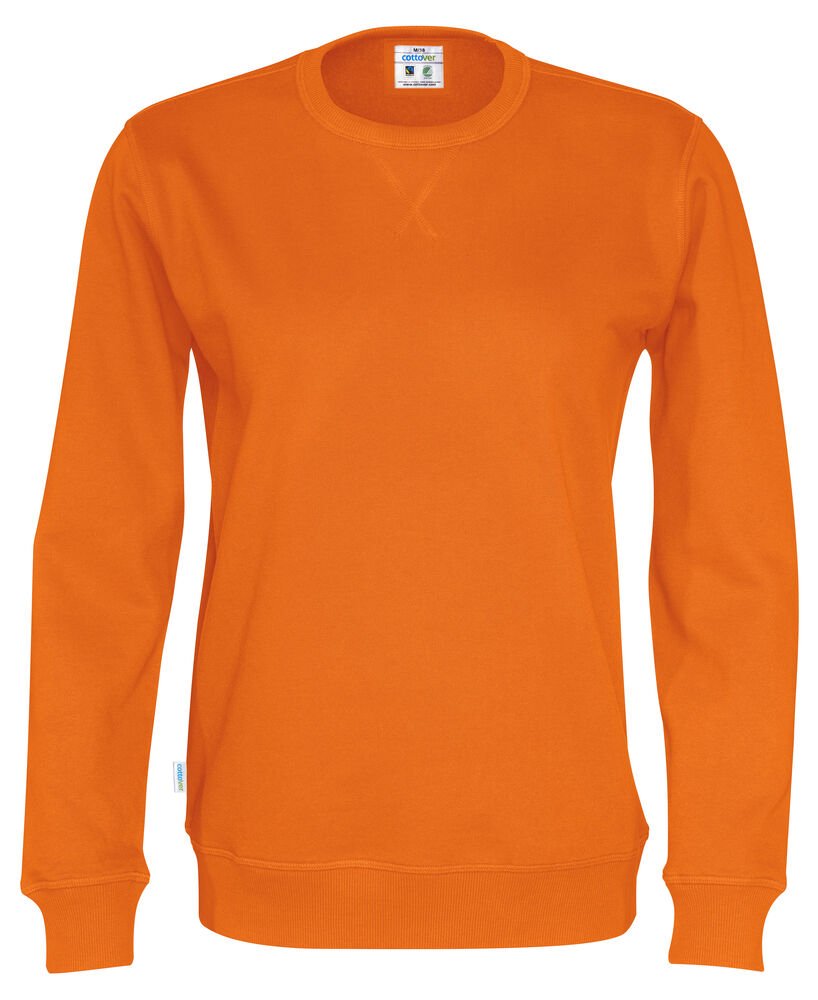 SWEATER CREW NECK UNISEX - GOTS GECERTIFICEERD — Oranje