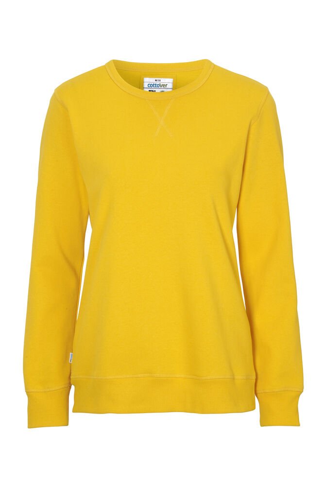 SWEATER CREW NECK LADY - GOTS GECERTIFICEERD — Geel