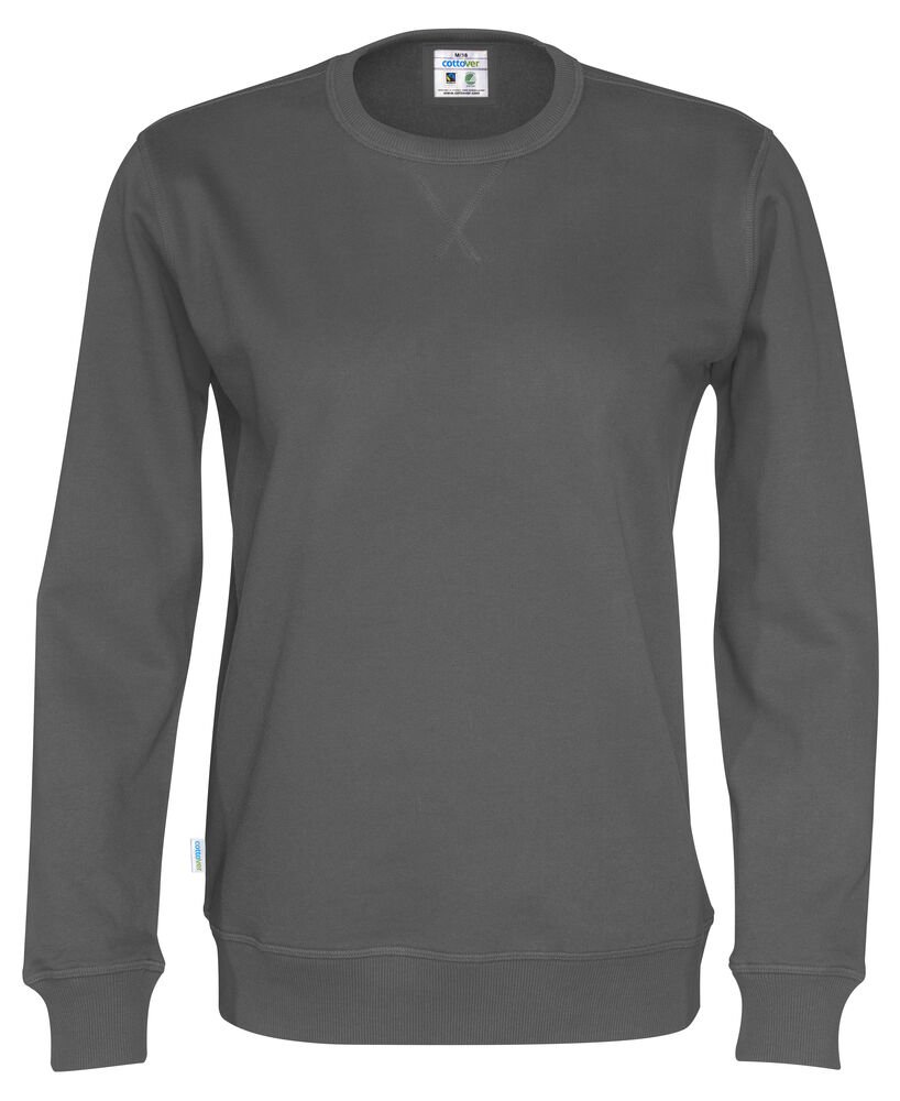 SWEATER CREW NECK UNISEX - GOTS GECERTIFICEERD — Antraciet