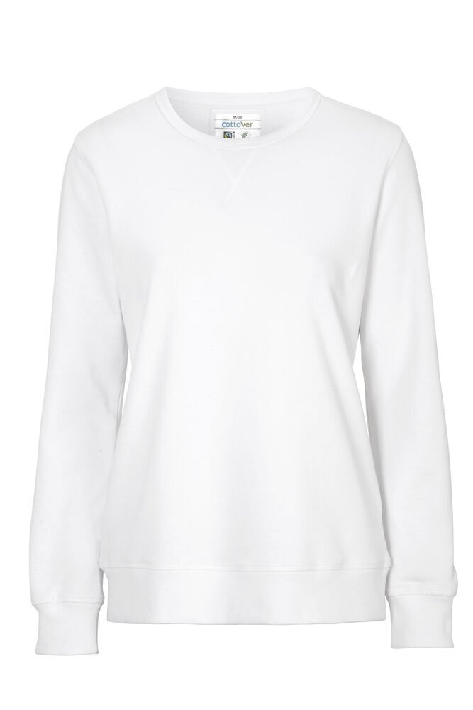 SWEATER CREW NECK LADY - GOTS GECERTIFICEERD — Wit