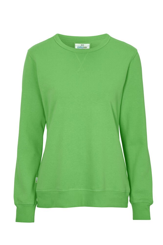 SWEATER CREW NECK LADY - GOTS GECERTIFICEERD — Groen