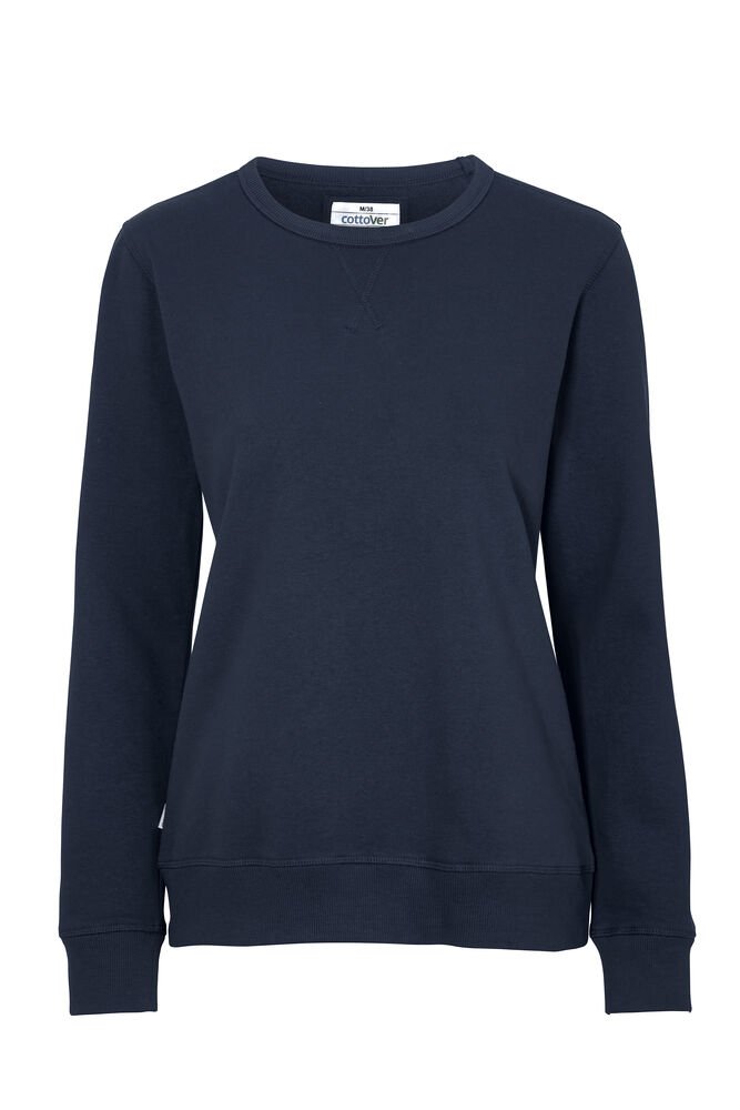 SWEATER CREW NECK LADY - GOTS GECERTIFICEERD — Marine