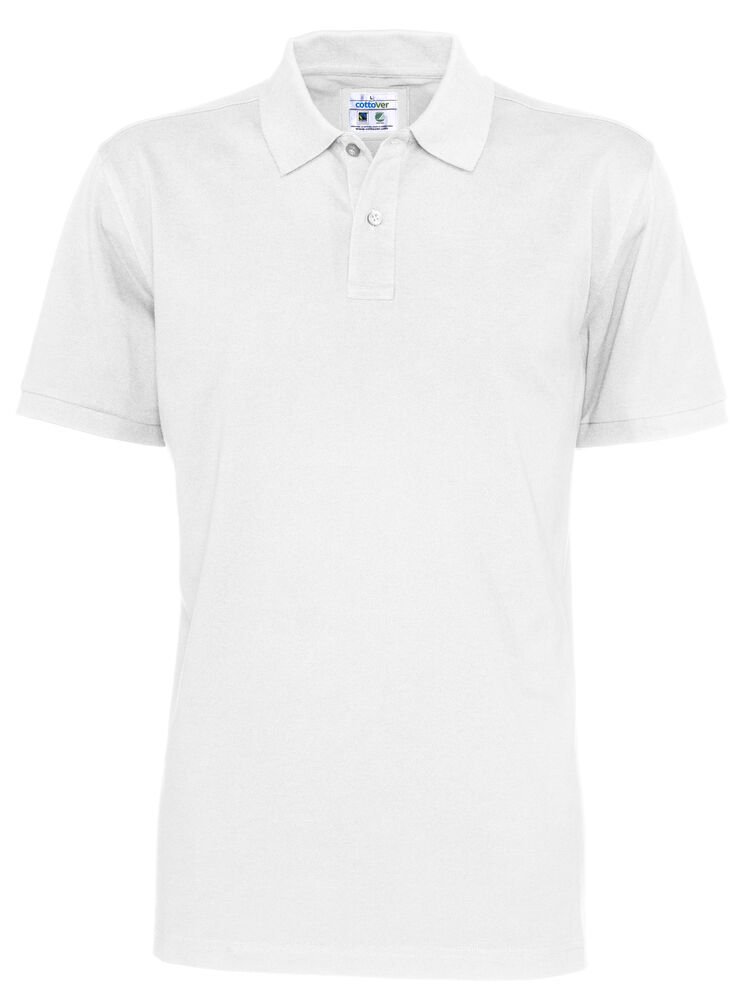 POLO PIQUE MAN - GOTS GECERTIFICEERD — Wit