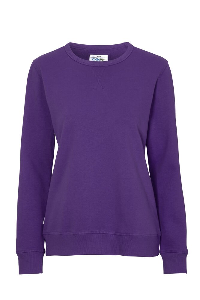 SWEATER CREW NECK LADY - GOTS GECERTIFICEERD — Paars