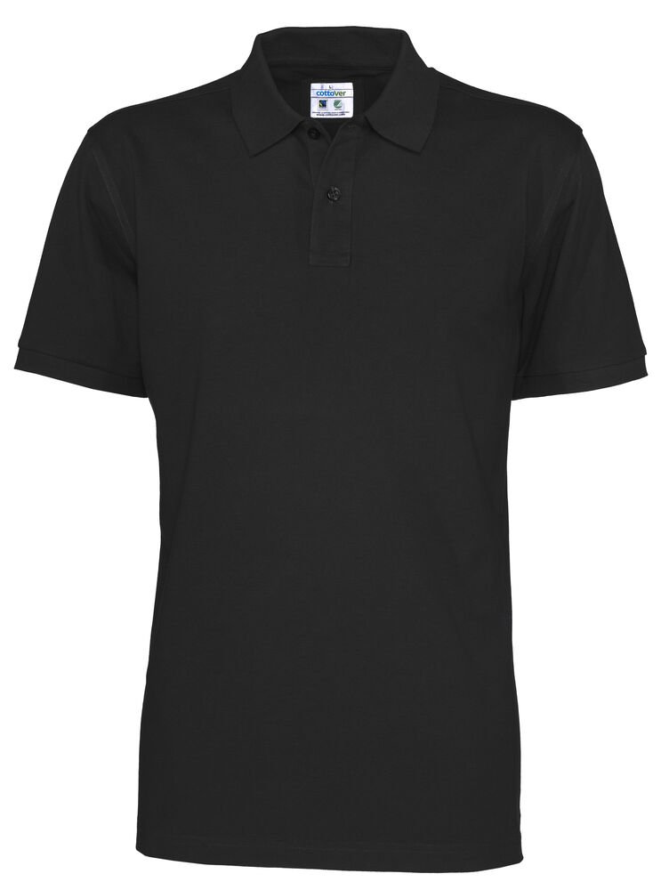 POLO PIQUE MAN - GOTS GECERTIFICEERD — Zwart