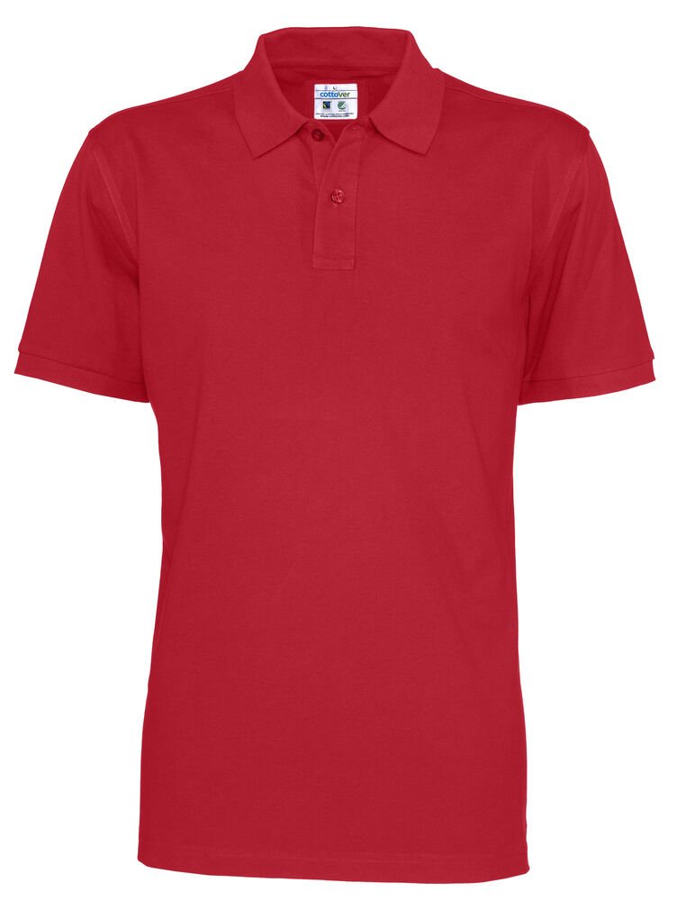 POLO PIQUE MAN - GOTS GECERTIFICEERD — Rood