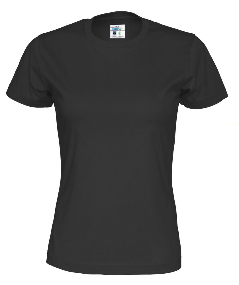 T-SHIRT LADY - GOTS GECERTIFICEERD — Zwart