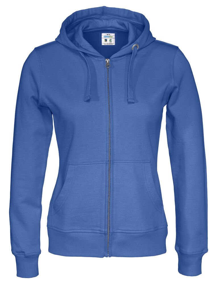 HOODIE FULL ZIP LADY - GOTS GECERTIFICEERD — Koninklijk Blauw
