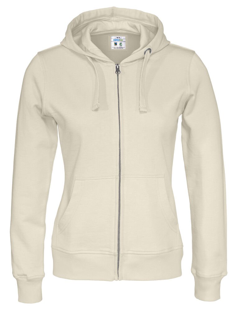 HOODIE FULL ZIP LADY - GOTS GECERTIFICEERD — Gebroken Wit