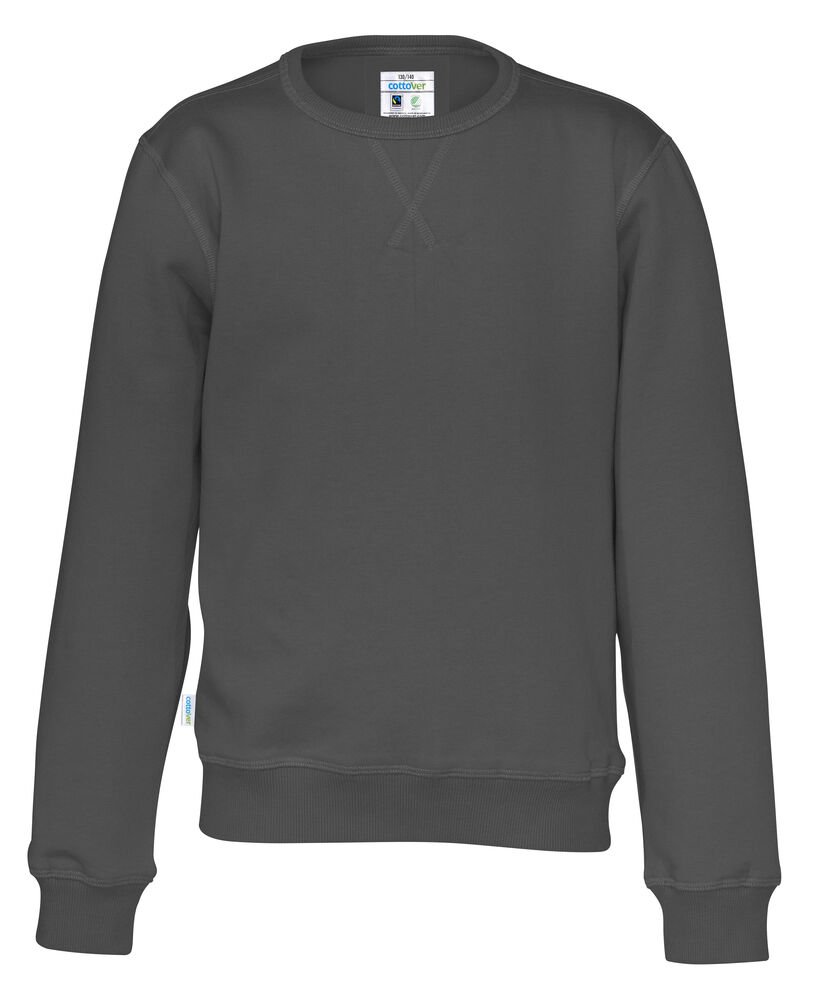 SWEATER CREW NECK KID - GOTS GECERTIFICEERD — Antraciet