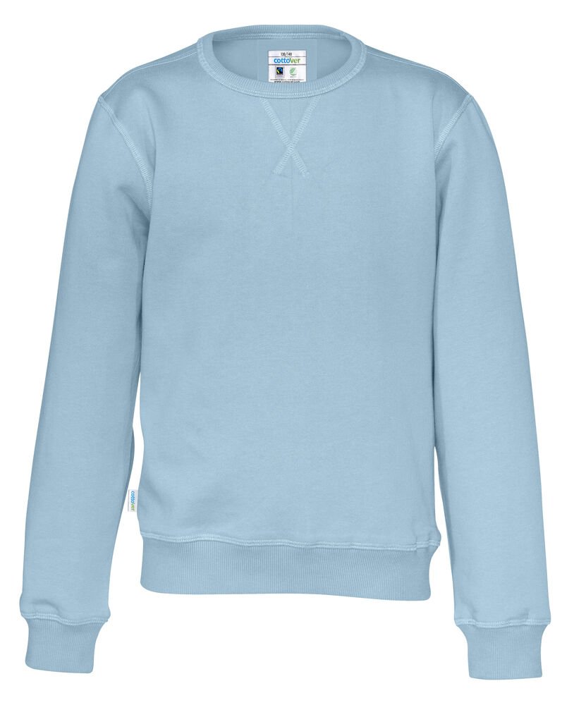 SWEATER CREW NECK KID - GOTS GECERTIFICEERD — Hemelsblauw