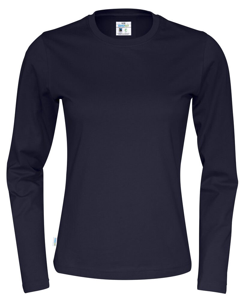 T-SHIRT LONG SLEEVE LADY - GOTS GECERTIFICEERD — Marine