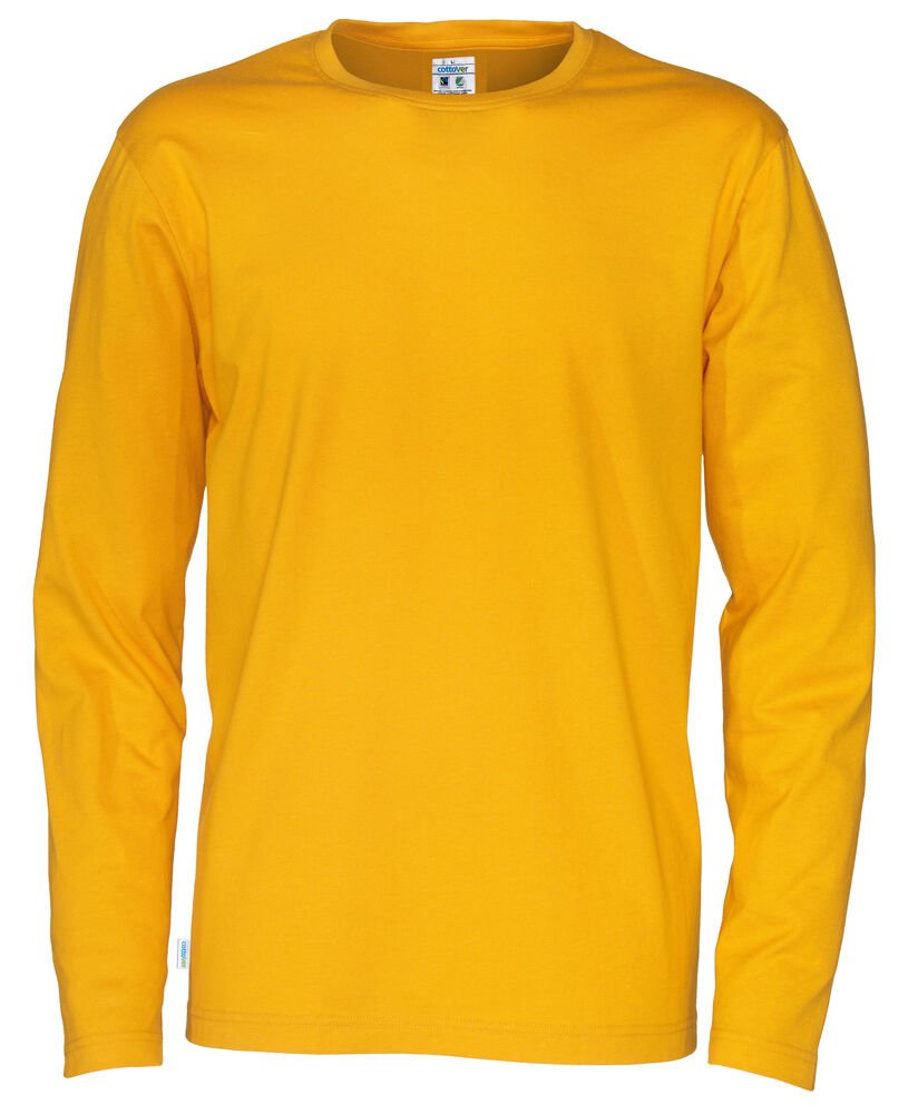 T-SHIRT LONG SLEEVE MAN - GOTS GECERTIFICEERD — Geel