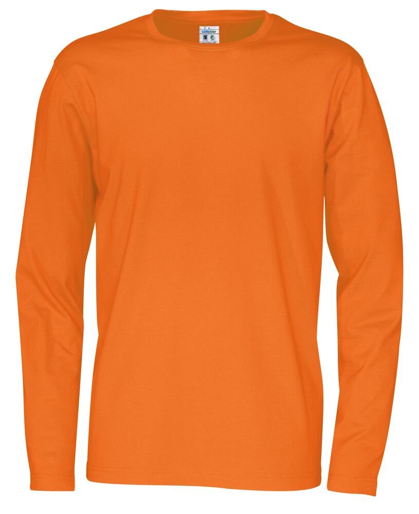 T-SHIRT LONG SLEEVE MAN - GOTS GECERTIFICEERD — Oranje