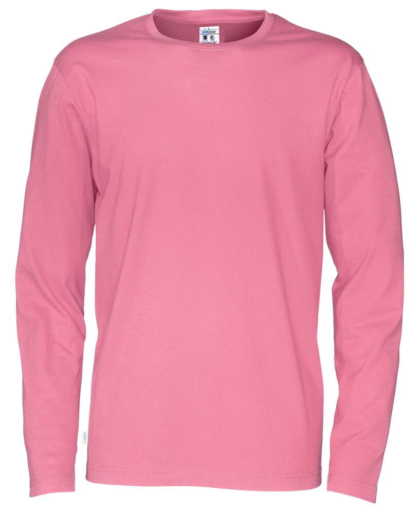 T-SHIRT LONG SLEEVE MAN - GOTS GECERTIFICEERD — Roze