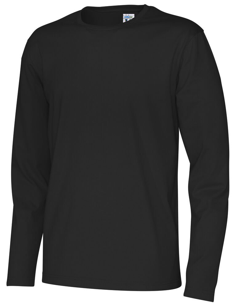 T-SHIRT LONG SLEEVE MAN - GOTS GECERTIFICEERD — Zwart