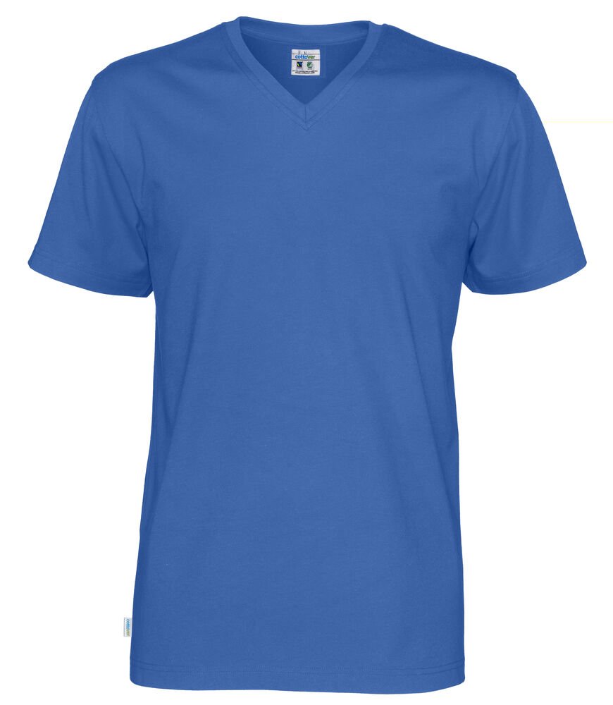T-SHIRT V-NECK MAN - GOTS GECERTIFICEERD — Koninklijk Blauw