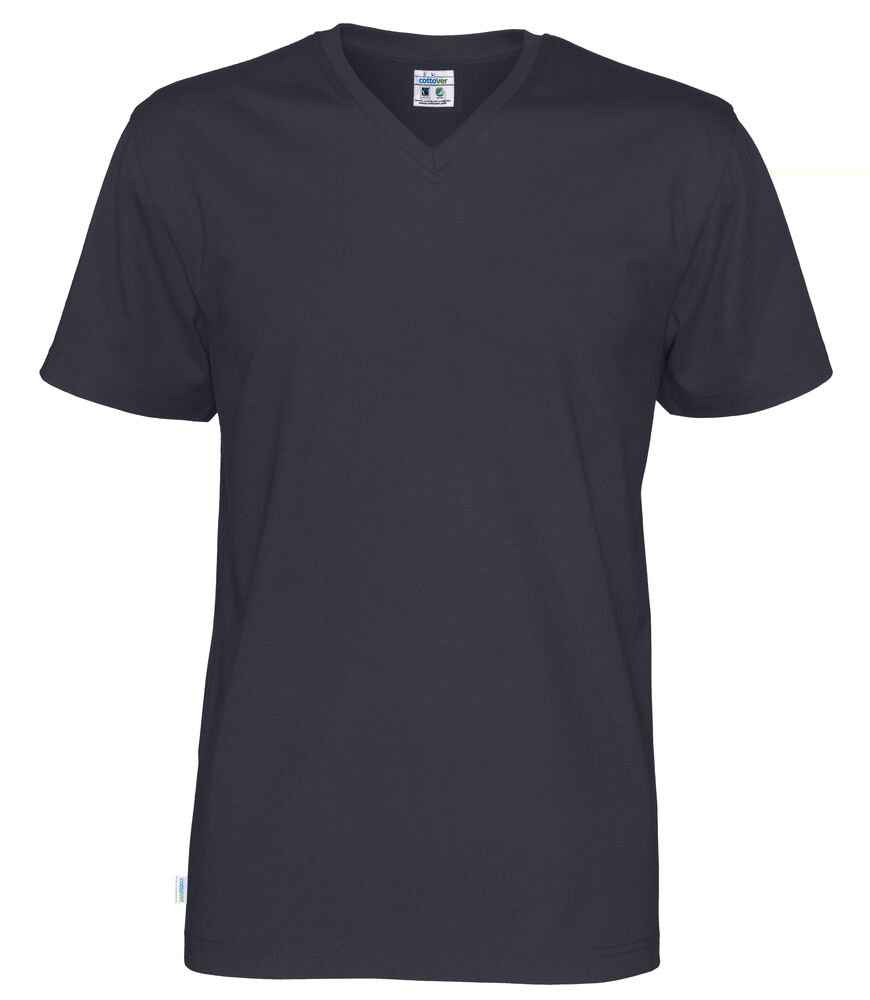 T-SHIRT V-NECK MAN - GOTS GECERTIFICEERD — Marine