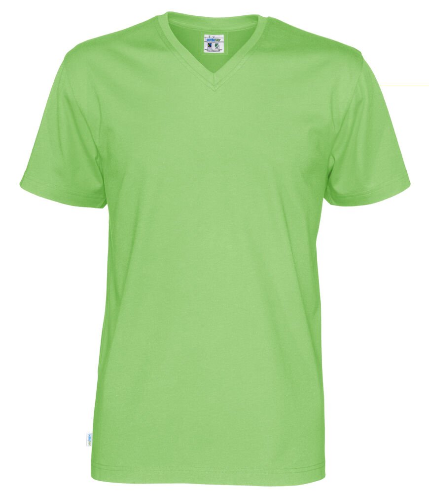 T-SHIRT V-NECK MAN - GOTS GECERTIFICEERD — Groen