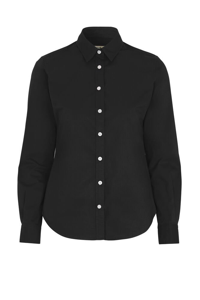 SHIRT TWILL LADY - GOTS GECERTIFICEERD — Zwart