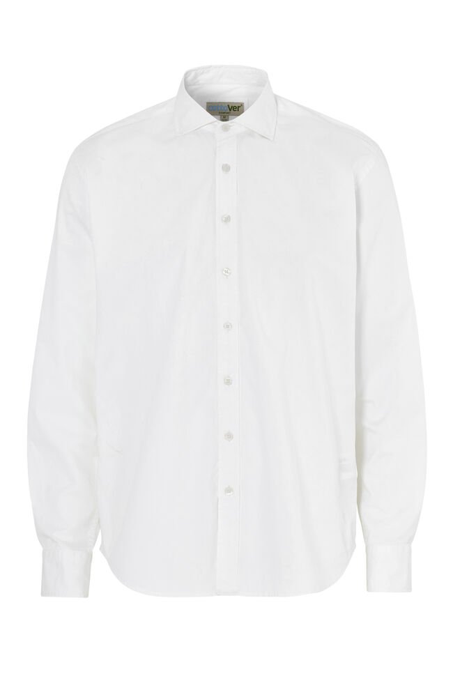 SHIRT TWILL COMFORT MAN - GOTS GECERTIFICEERD — Wit