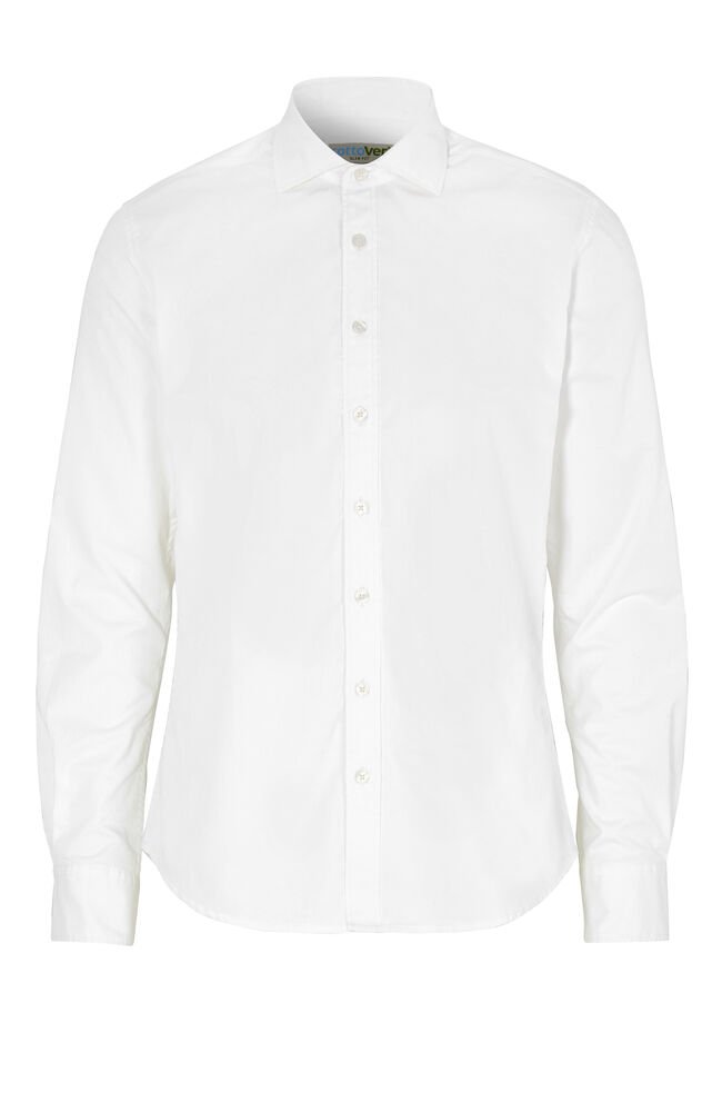 SHIRT TWILL SLIM FIT MAN - GOTS GECERTIFICEERD — Wit