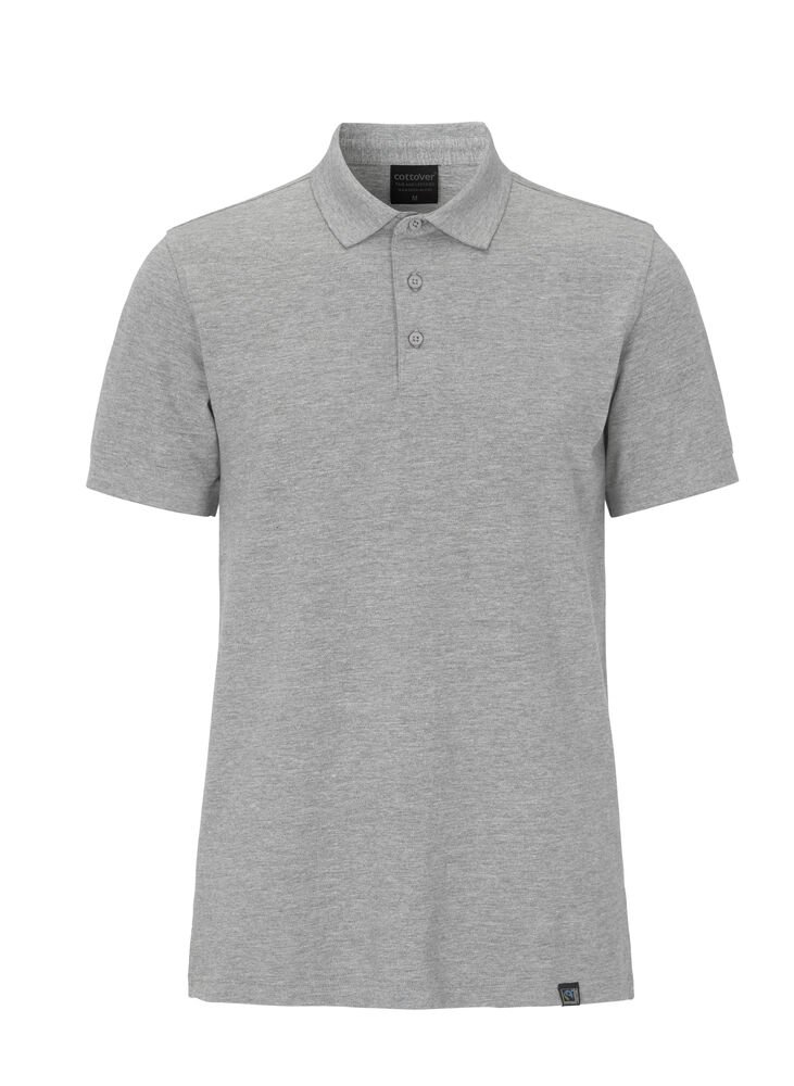 STRETCH POLO PIQUE MEN - GOTS GECERTIFICEERD — Grijs Mêlée