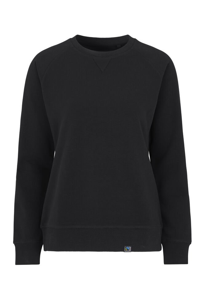 F. TERRY CREW NECK LADY — Zwart