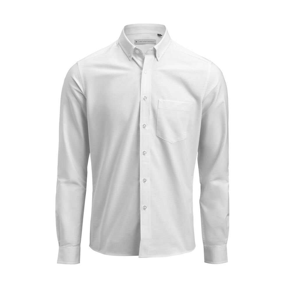 Allen Oxford Hemd Regular Fit Heren — Wit