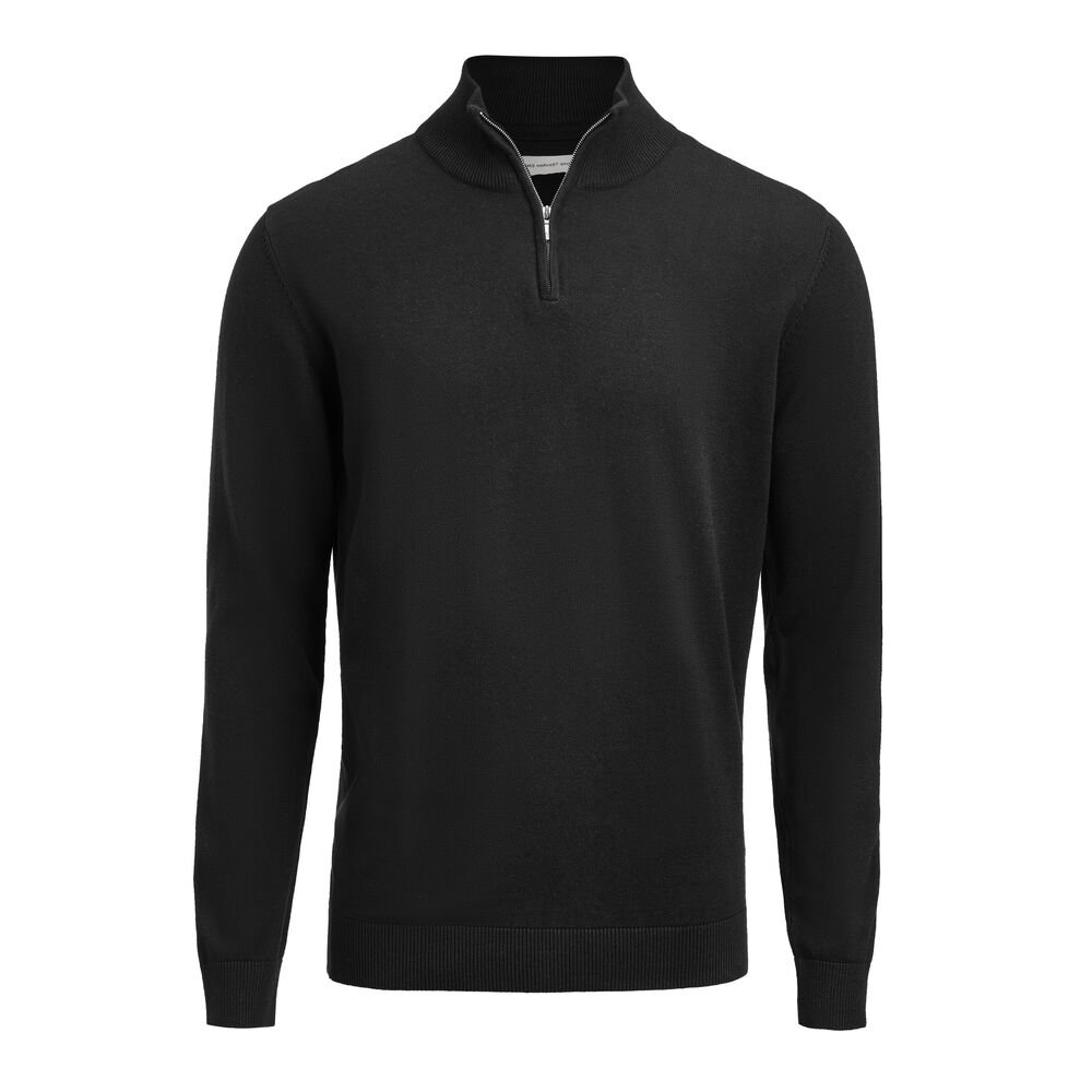 Ashland Halfzip Gebreide Sweater Unisex — Zwart