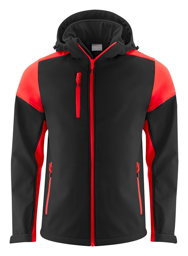 Prime Softshell Jas Heren — Zwart/Rood
