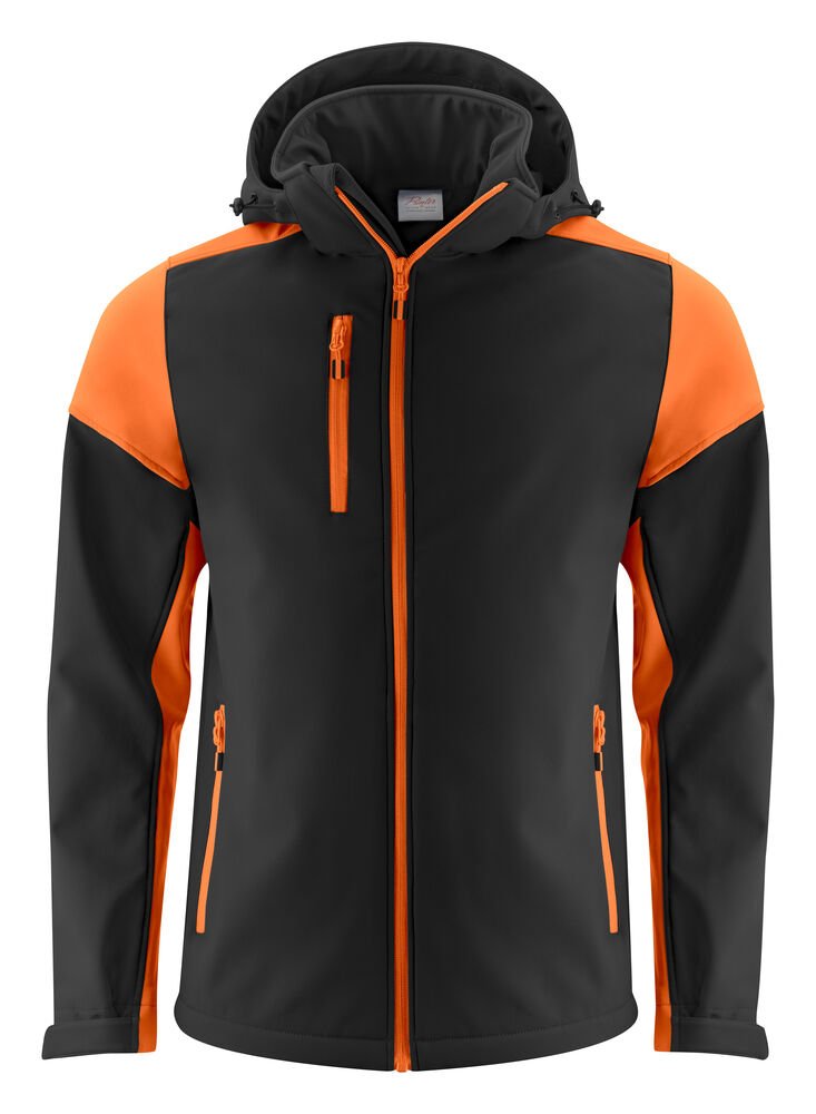 Prime Softshell Jas Heren — Zwart/Oranje