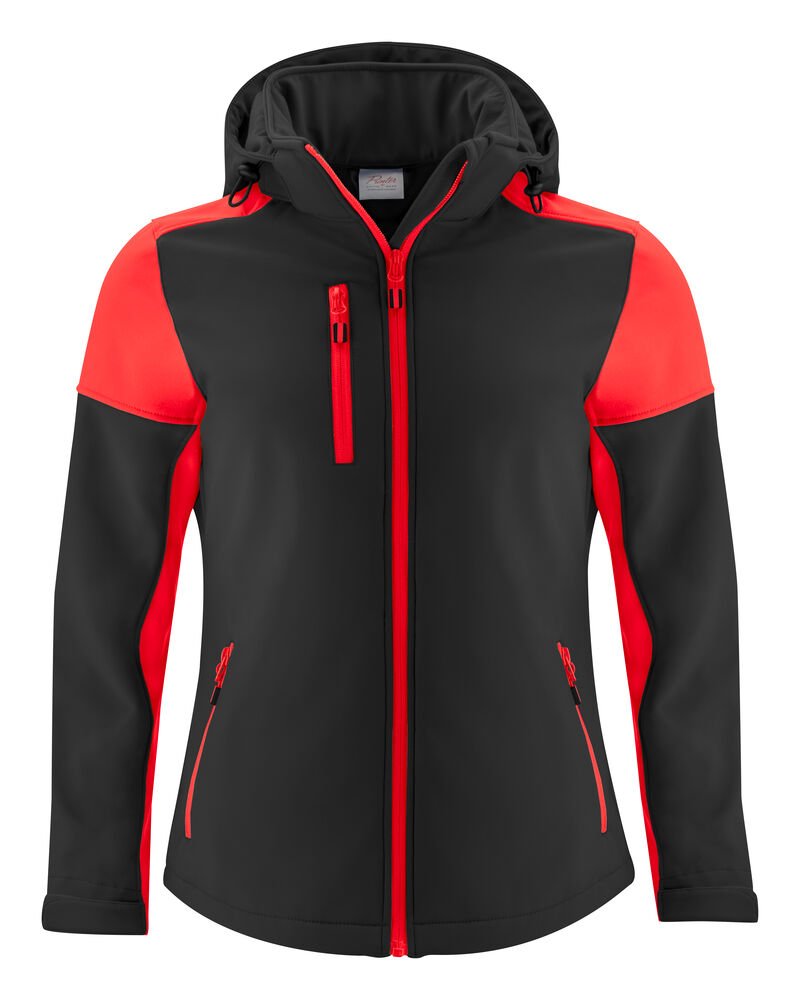 Prime Softshell Jas Dames — Zwart/Rood