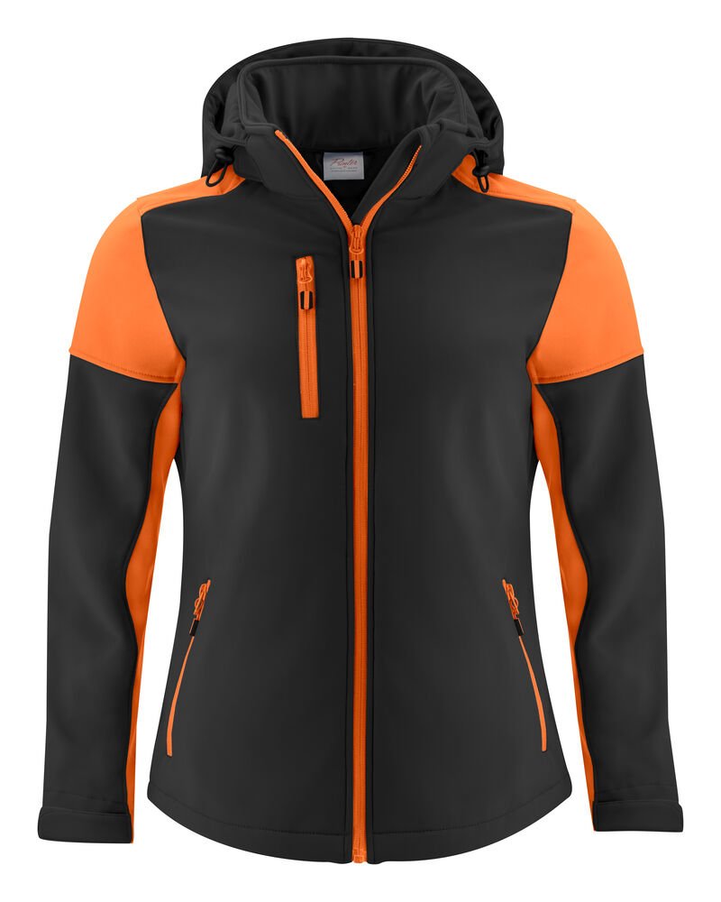 Prime Softshell Jas Dames — Zwart/Oranje