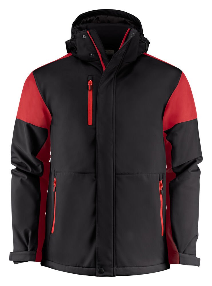 Prime Padded Softshell Jas Heren — Zwart/Rood