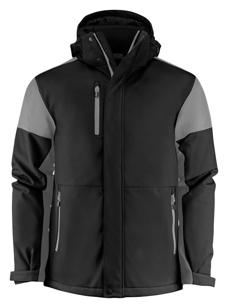 Prime Padded Softshell Jas Heren — Zwart/Staalgrijs