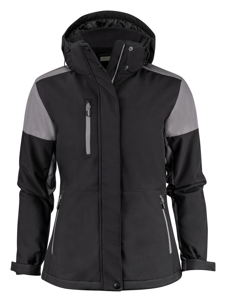 Prime Padded Softshell Jas Dames — Zwart/Staalgrijs