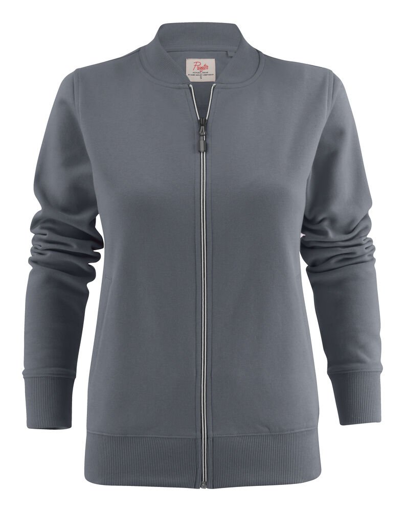 Javelin Sweater Volledige Rits Dames — Staalgrijs