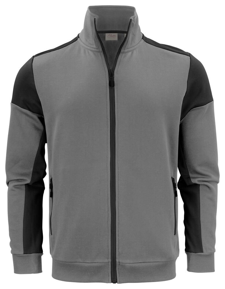 Prime Sweater Volledige Rits Heren — Staalgrijs/Zwart