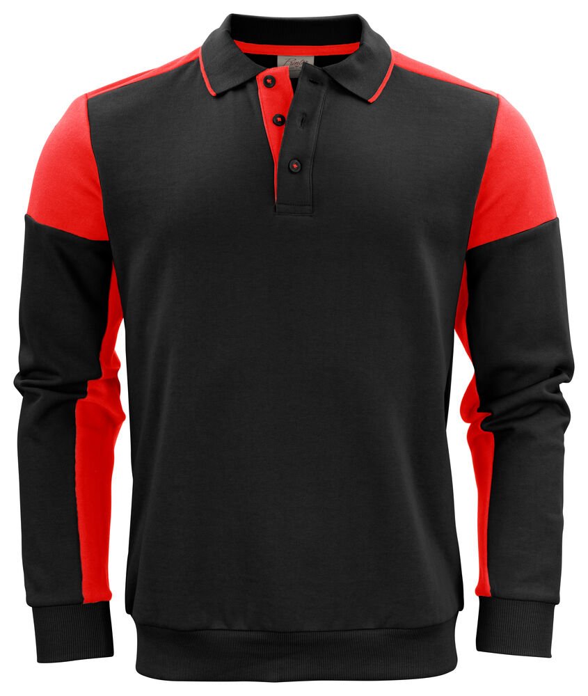 Prime Polosweater Unisex — Zwart/Rood