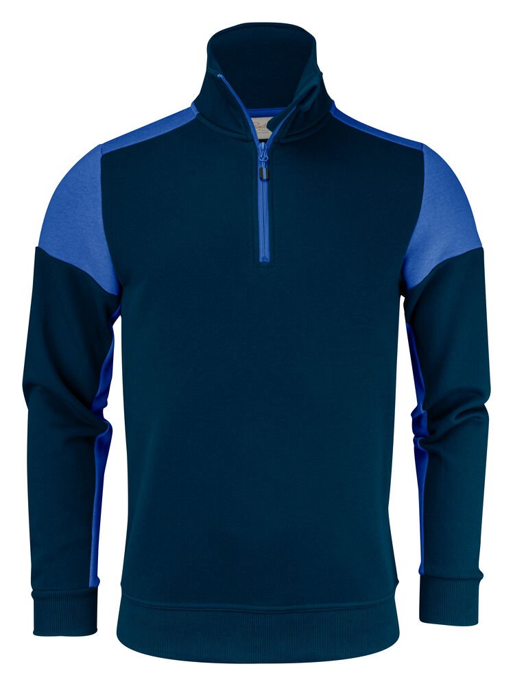 Prime Sweater Halve Rits Unisex — Marine/Kobalt