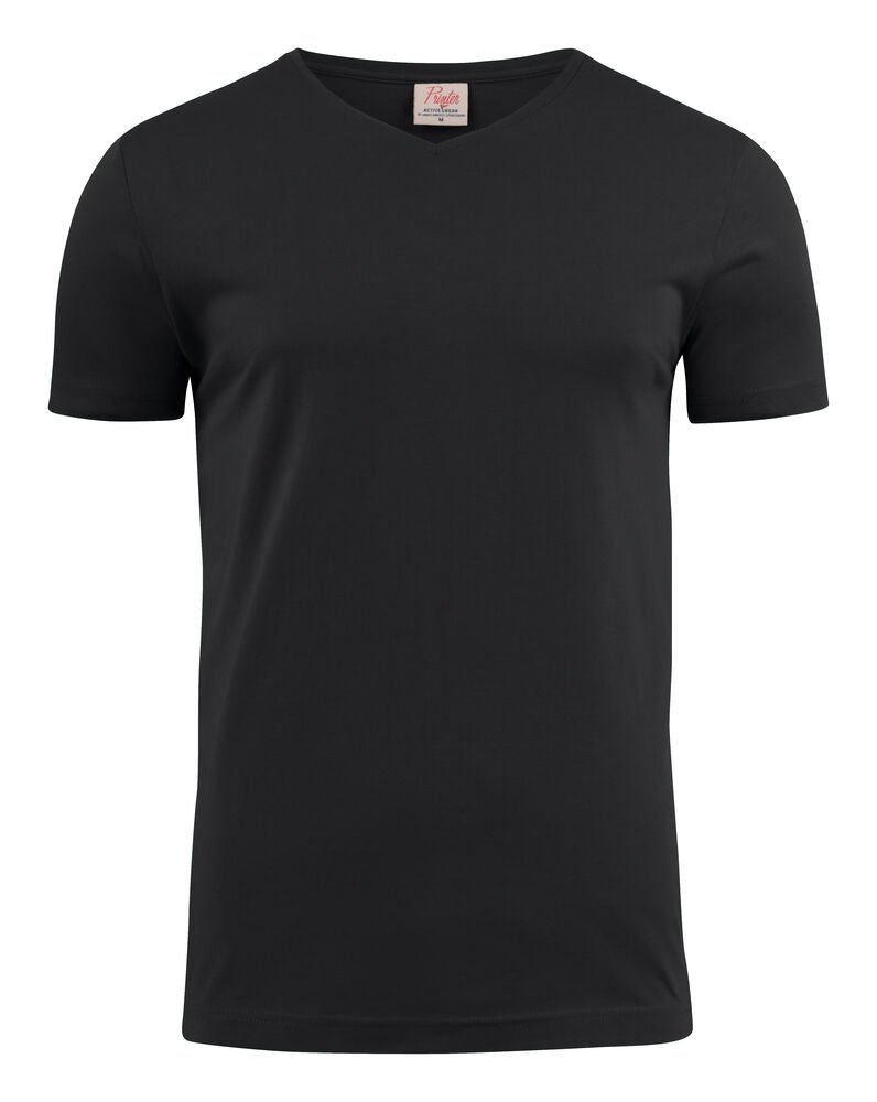 Heavy V-neck T-Shirt Heren — Zwart