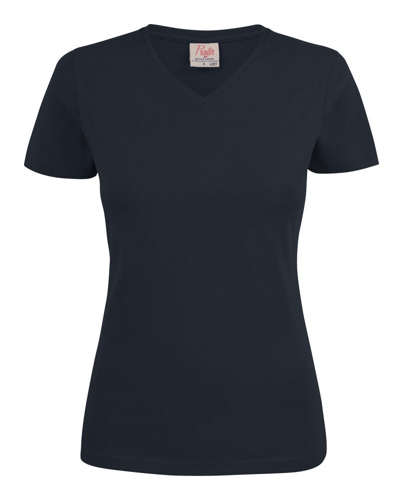 Heavy V-neck  T-Shirt Dames — Donker Marine