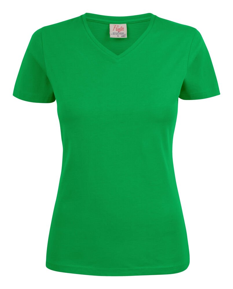Heavy V-neck  T-Shirt Dames — Frisgroen