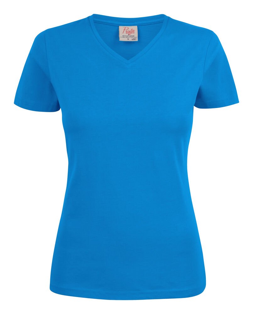 Heavy V-neck  T-Shirt Dames — Oceaan Blauw
