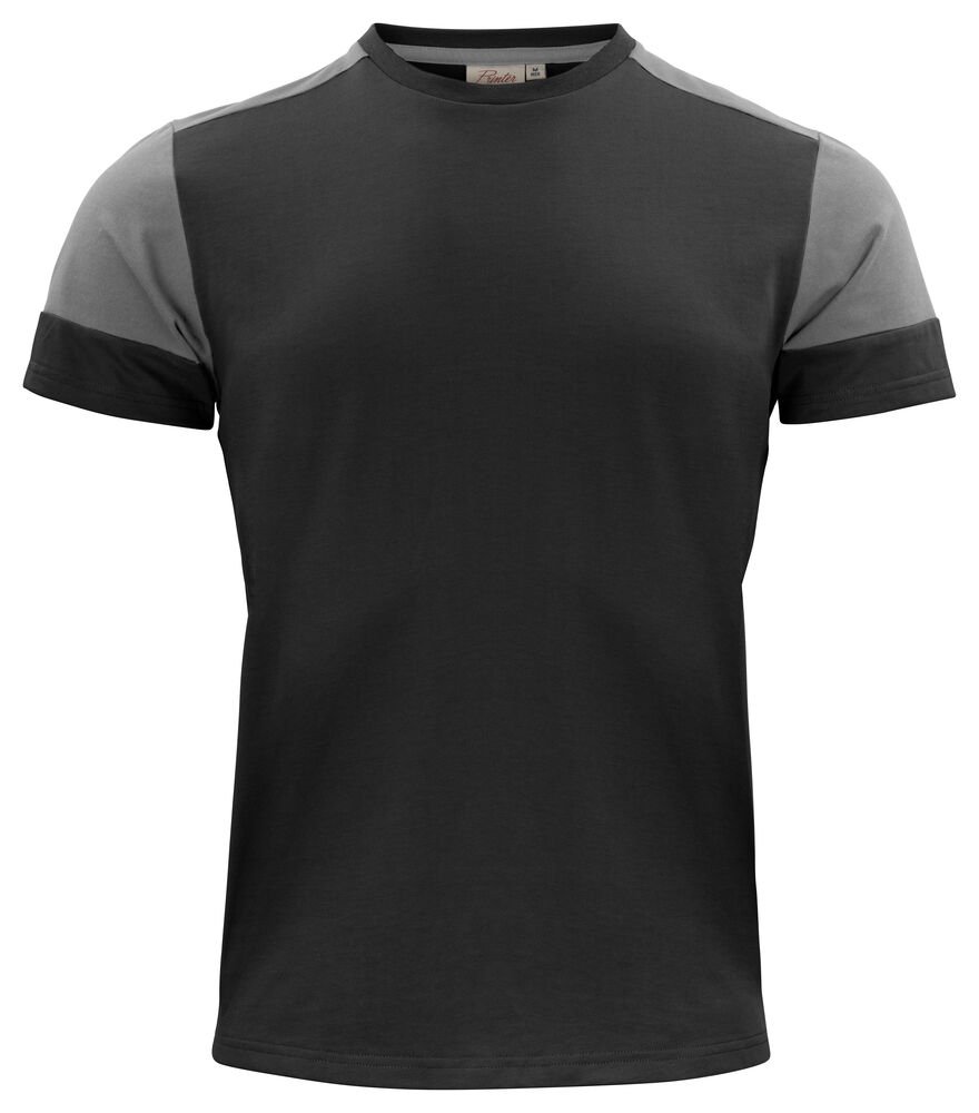 Prime T-Shirt Heren — Zwart/Staalgrijs